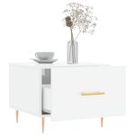 vidaXL Table basse blanc brillant 50x50x40 cm bois d'ingénierie