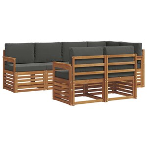 vidaXL Ensemble de canapé d'angle 7 Pièces Naturel et Anthracite
