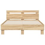 vidaXL Cadre de lit avec tête de lit chêne sonoma 135x190 cm