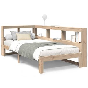 vidaXL Lit bibliothèque sans matelas 90x200 cm bois de pin massif