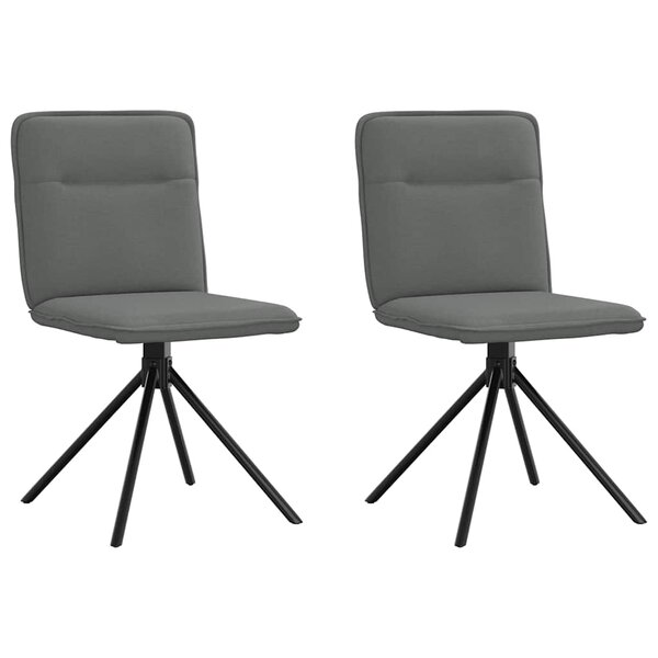vidaXL Chaises à manger lot de 2 gris foncé tissu