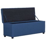 vidaXL Banc avec compartiment de rangement 116 cm Bleu Polyester