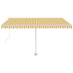 vidaXL Auvent automatique capteur de vent/LED 400x300cm Jaune et blanc