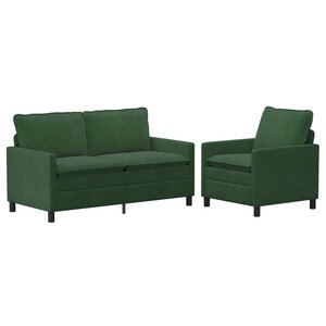 vidaXL Ensemble de Canapés 2 Pièces Vert Jungle Tissu