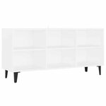 vidaXL Meuble TV avec pieds en métal Blanc 103 5x30x50 cm