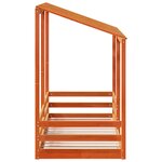 vidaXL Lit pour enfants et toit cire marron 75x190 cm bois massif pin