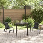 vidaXL Set de jardin 3 pièces Rattan plastique noir