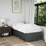 vidaXL Cadre de lit sans matelas gris foncé 90x200 cm tissu