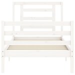 vidaXL Cadre de lit avec tête de lit blanc 90x200 cm bois massif