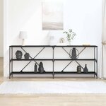 vidaXL Table console avec étagère Autre Chêne noir 180 x 30 x 75 cm