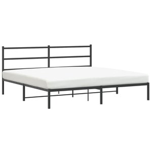 vidaXL Cadre de lit métal sans matelas et tête de lit noir 180x200 cm