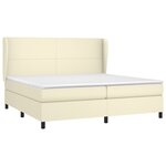 vidaXL Sommier à lattes de lit avec matelas Crème 200x200cm Similicuir