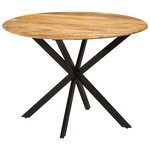 vidaXL Table à dîner Ø110x78 cm Bois de manguier massif et acier