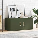 vidaXL Armoire de rangement Vert olive 90 x 40 x 40 cm Acier