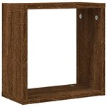 vidaXL Étagères murales sous forme cube 2 Pièces chêne marron 30x15x30cm