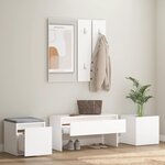 vidaXL Ensemble de meubles de couloir Blanc Bois d'ingénierie