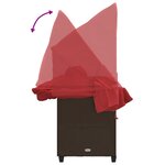 vidaXL Chaise longue avec auvent et coussins marron résine tressée