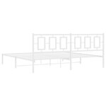 vidaXL Cadre de lit métal sans matelas et tête de lit blanc 193x203 cm