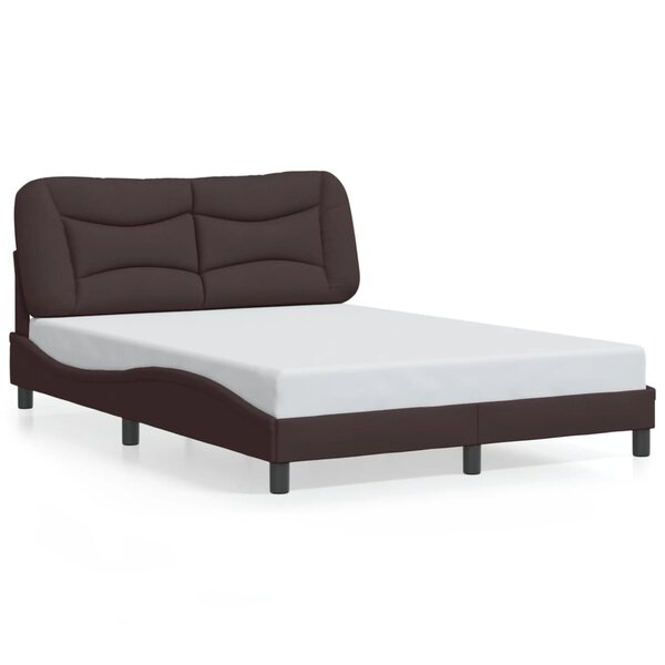 vidaXL Cadre de lit sans matelas Hvar marron foncé 120x200 cm tissu