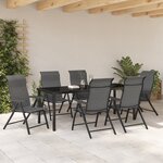 vidaXL Ensemble de jardin 7 pièces gris Poly Rattan