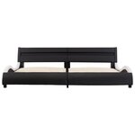 vidaXL Cadre de lit avec LED Noir et blanc Similicuir 180 x 200 cm