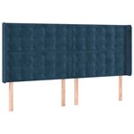 vidaXL Tête de lit à LED Bleu foncé 183x16x118/128 cm Velours
