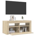 vidaXL Meuble TV avec lumières LED chêne sonoma 90x35x40 cm