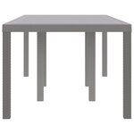 vidaXL Table de jardin pour repas Gris clair 200 x 100 x 73 cm