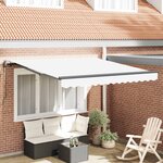 vidaXL Auvent Rétractable Blanc 350 x 250 cm Tissu et Aluminium