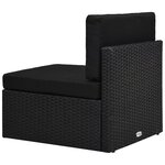 vidaXL Salon de jardin 14 Pièces avec coussins Noir Résine tressée