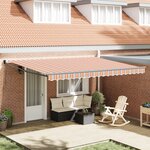 vidaXL Auvent Rétractable Rayé Multicolore 450x300 cm