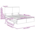 vidaXL Lit de Rangement Gris Sonoma 150 x 200 cm Bois d'ingénierie