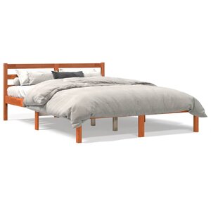 vidaXL Cadre de lit sans matelas cire marron 140x190cm bois pin massif