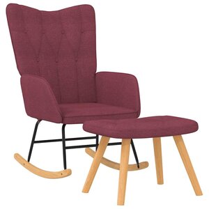 vidaXL Chaise à bascule avec tabouret Rouge bordeaux Tissu