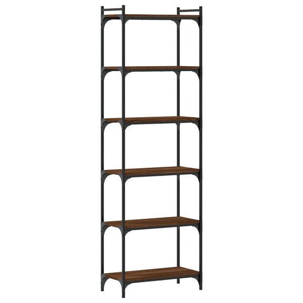 vidaXL Bibliothèque 6 niveaux chêne marron 60x30x188cm bois ingénierie
