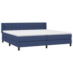 vidaXL Sommier à lattes de lit avec matelas Bleu 200x200 cm Tissu