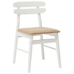 vidaXL Chaise de salle à manger 2 Pièces Blanc et marron