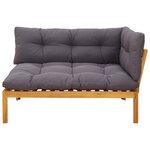 vidaXL Unité de canapé d'angle Gris Naturel et Foncé Bois d'acacia