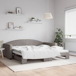 vidaXL Lit de jour avec lit gigogne taupe 100x200 cm tissu