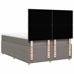 vidaXL Sommier à lattes de lit avec matelas Taupe 140x190 cm Tissu