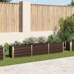 vidaXL Lit surélevé de jardin Acier galvanisé 240x40x45 cm Marron