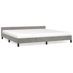 vidaXL Cadre de lit sans matelas gris clair 200x200 cm velours