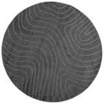 vidaXL Tapis de surface Rond HUARTE Anthracite Ø 120 CM Polyester