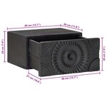 vidaXL Table de chevet faite main Noir 40 x 30 x 20 cm