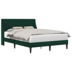vidaXL Cadre de lit avec tête de lit Vert foncé 160 x 200 cm Velours