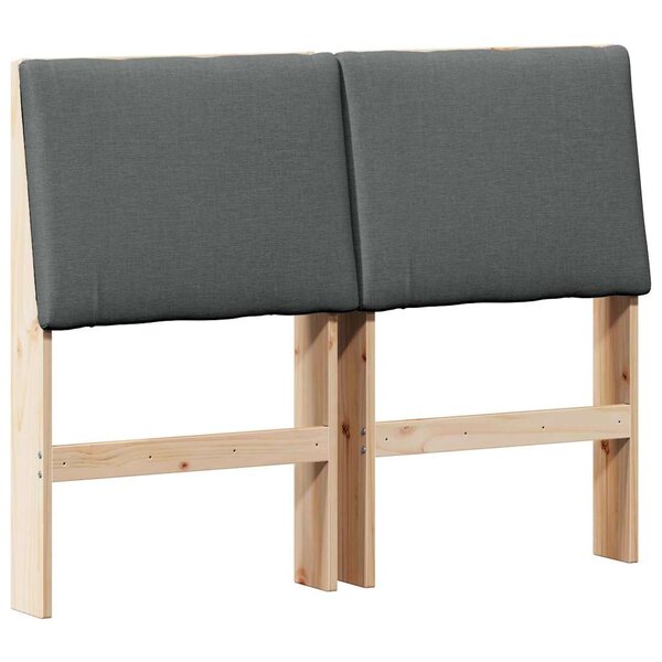vidaXL Tête de lit capitonnée Gris foncé 120 cm Pin massif