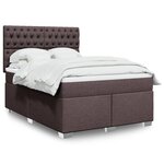 vidaXL Sommier à lattes de lit avec matelas Marron foncé 140x190 cm