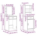 vidaXL Ensemble de table de maquillage avec LED 2 Pièces Chêne noir