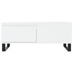 vidaXL Table basse Blanc 90x50x36 5 cm Bois d'ingénierie