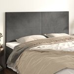 vidaXL Têtes de lit 4 Pièces Gris foncé 80x5x78/88 cm Velours